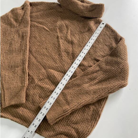 Oak + Fort Sweater Womens One Size Brown Knit Cutout‎ Turtleneck Pullover - Picture 5 of 8